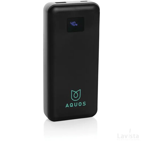 Gridley RCS gerecycled plastic 20000 65W laptop powerbank zwart