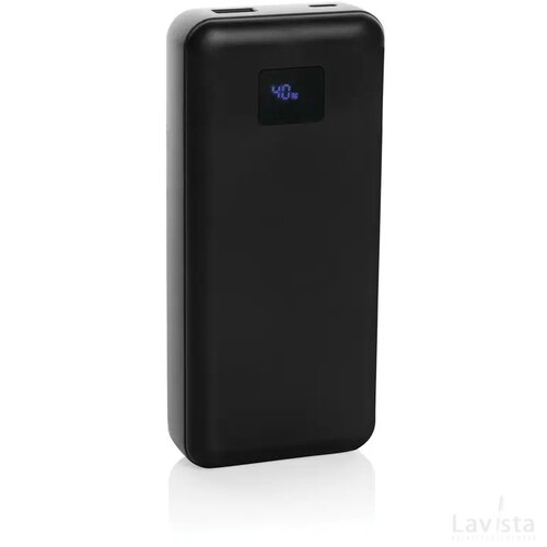 Gridley RCS gerecycled plastic 20000 65W laptop powerbank zwart