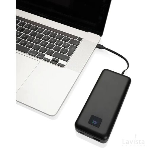 Gridley RCS gerecycled plastic 20000 65W laptop powerbank zwart