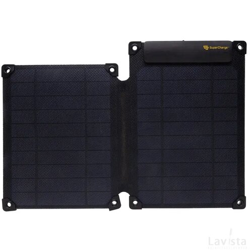 Solarpulse gerecycled plastic draagbaar solar panel 10W zwart