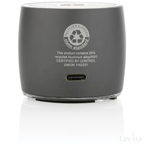Swiss Peak RCS gerecycled aluminium 3W bass speaker grijs