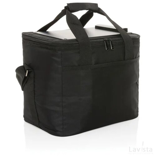 Pedro AWARE™ RPET deluxe koeltas with 5W solar panel zwart