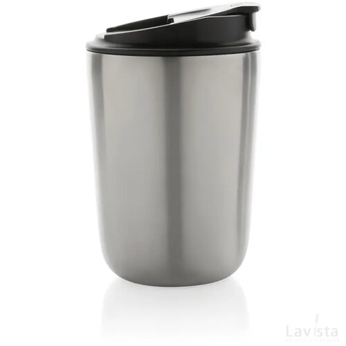 Cuppa RCS gerecycled rvs vacuümbeker met koord zilver, zwart