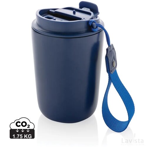 Cuppa RCS gerecycled rvs vacuümbeker met koord blauw
