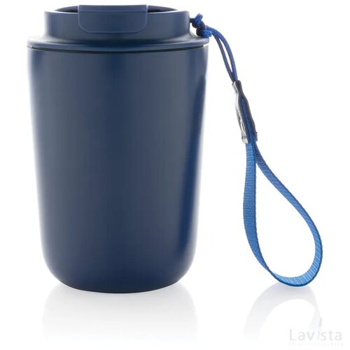 Cuppa RCS gerecycled rvs vacuümbeker met koord blauw