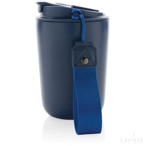 Cuppa RCS gerecycled rvs vacuümbeker met koord blauw