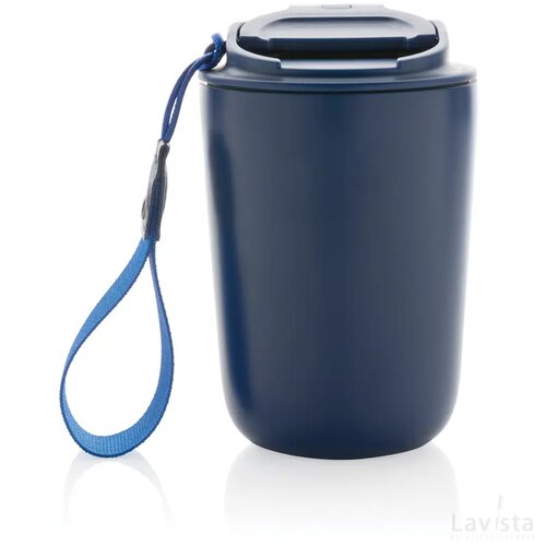 Cuppa RCS gerecycled rvs vacuümbeker met koord blauw
