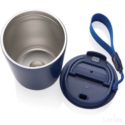 Cuppa RCS gerecycled rvs vacuümbeker met koord blauw