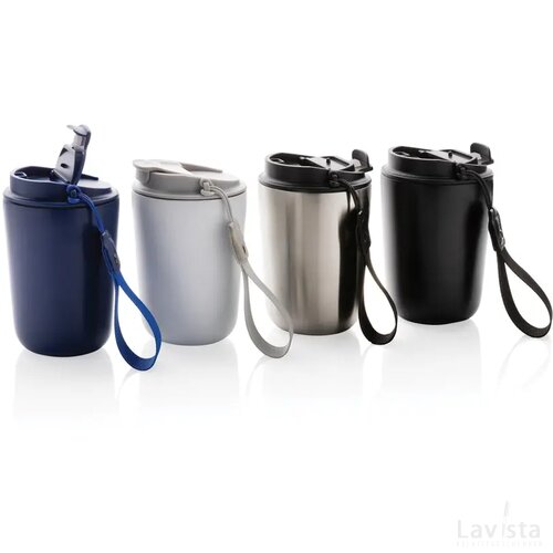 Cuppa RCS gerecycled rvs vacuümbeker met koord wit