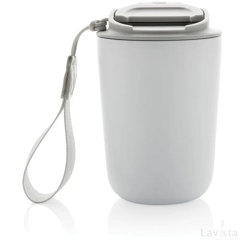 Cuppa RCS gerecycled rvs vacuümbeker met koord wit