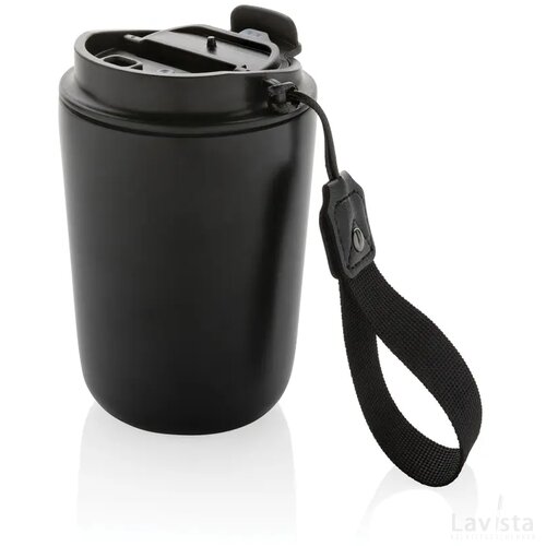 Cuppa RCS gerecycled rvs vacuümbeker met koord zwart
