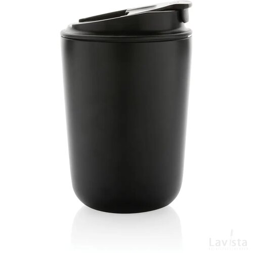 Cuppa RCS gerecycled rvs vacuümbeker met koord zwart