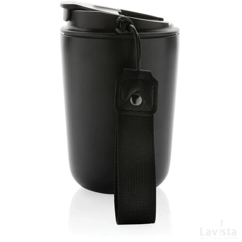 Cuppa RCS gerecycled rvs vacuümbeker met koord zwart
