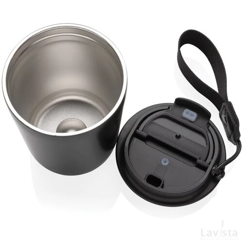 Cuppa RCS gerecycled rvs vacuümbeker met koord zwart