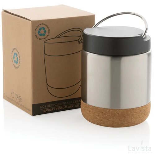 Savory RCS gecertificeerd gerecycled rvs foodcontainer zilver