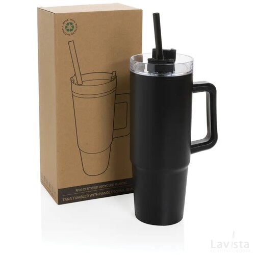 Tana RCS plastic tumbler met handvat 900 ml zwart