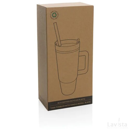 Tana RCS plastic tumbler met handvat 900 ml zwart