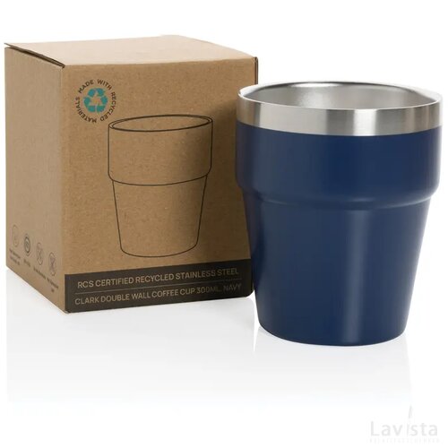 Clark RCS dubbelwandige koffie beker 300ML donkerblauw