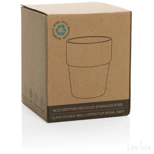 Clark RCS dubbelwandige koffie beker 300ML donkerblauw