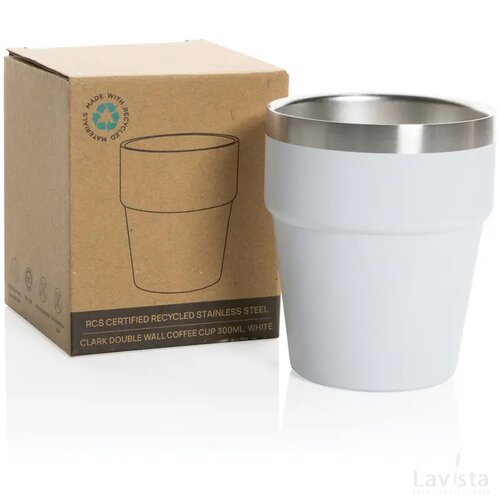 Clark RCS dubbelwandige koffie beker 300ML wit