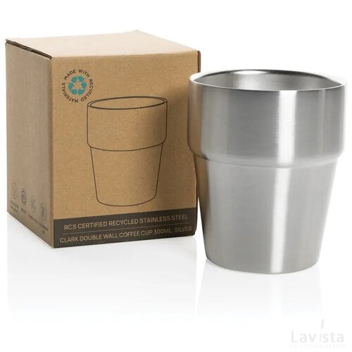 Clark RCS dubbelwandige koffie beker 300ML zilver