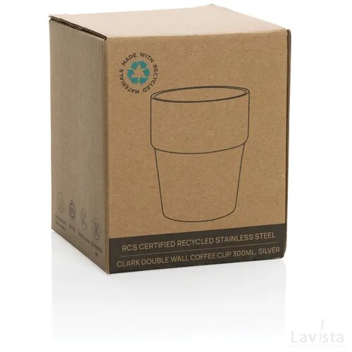 Clark RCS dubbelwandige koffie beker 300ML zilver