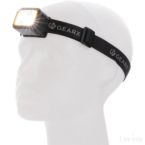 Gear X RCS replastic heavy duty oplaadbare hoofdlamp zwart, grijs