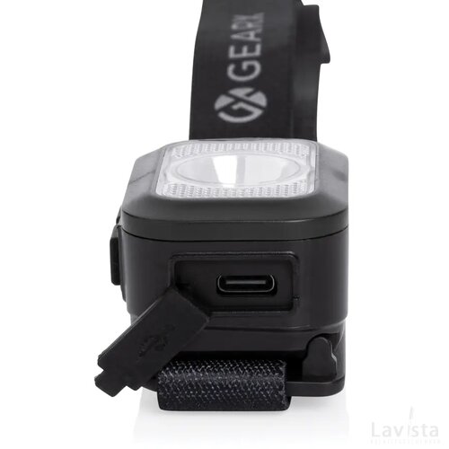 Gear X RCS replastic heavy duty oplaadbare hoofdlamp zwart, grijs