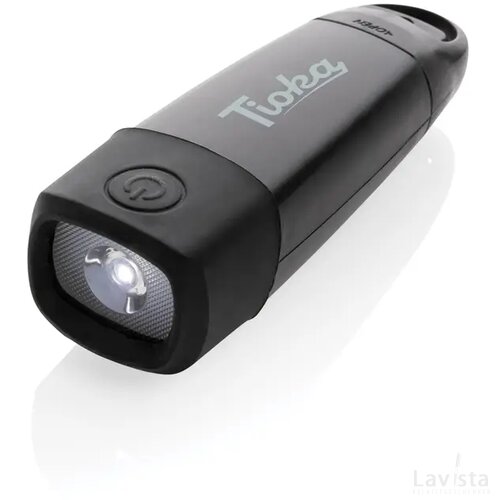 Lightwave RCS rplastic USB-oplaadbare zaklamp met dynamo zwart