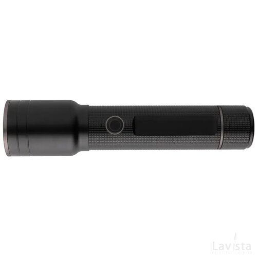 RCS gerecycled aluminium heavy duty USB-oplaadbare zaklamp zwart