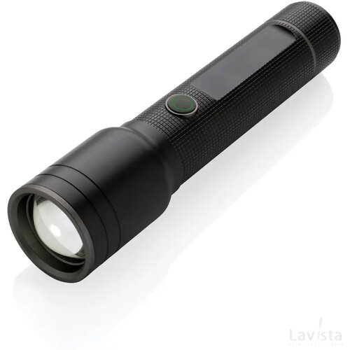 RCS gerecycled aluminium heavy duty USB-oplaadbare zaklamp zwart