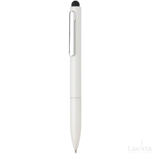 Kymi RCS-gecertificeerde gerecycled aluminium pen met stylus wit