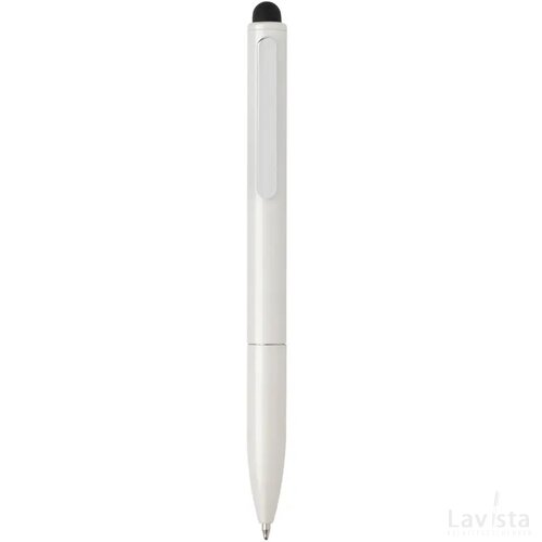 Kymi RCS-gecertificeerde gerecycled aluminium pen met stylus wit