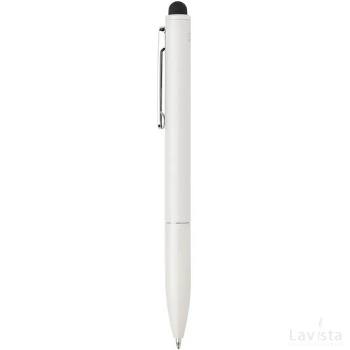 Kymi RCS-gecertificeerde gerecycled aluminium pen met stylus wit