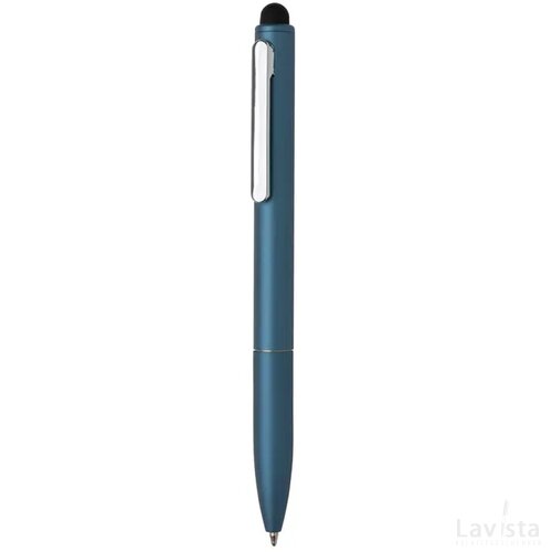 Kymi RCS-gecertificeerde gerecycled aluminium pen met stylus royal blue