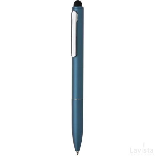 Kymi RCS-gecertificeerde gerecycled aluminium pen met stylus royal blue