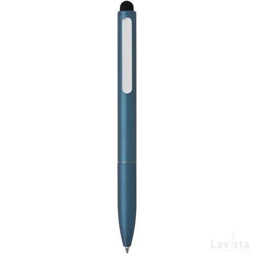 Kymi RCS-gecertificeerde gerecycled aluminium pen met stylus royal blue