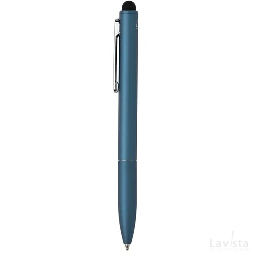 Kymi RCS-gecertificeerde gerecycled aluminium pen met stylus royal blue