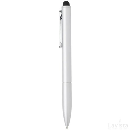 Kymi RCS-gecertificeerde gerecycled aluminium pen met stylus zilver