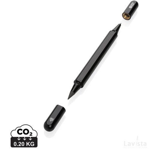 Swiss Peak Storm RCS gerecycled aluminium duo pen zwart