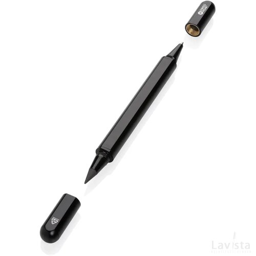 Swiss Peak Storm RCS gerecycled aluminium duo pen zwart