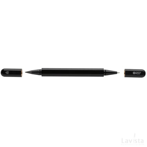 Swiss Peak Storm RCS gerecycled aluminium duo pen zwart