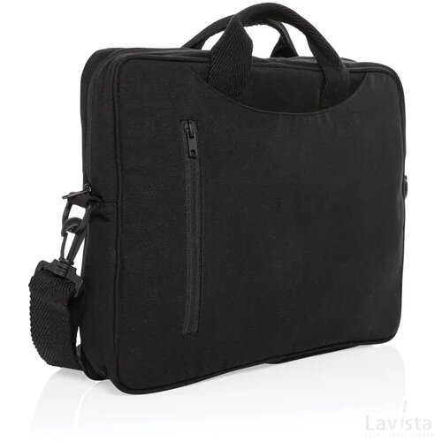 Laluka AWARE™ gerecyclede katoenen 15,4 inch laptoptas zwart