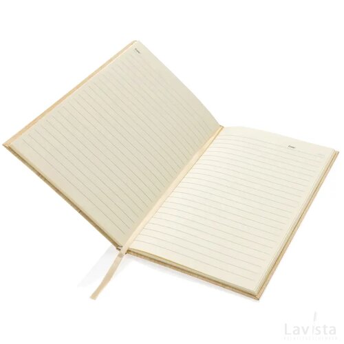 Kavana notitieboek met houtprint A5 lichtbruin