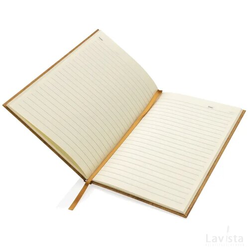 Kavana notitieboek met houtprint A5 bruin