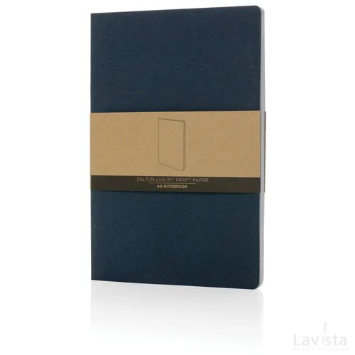 Salton A5 GRS gecertificeerd recycled papieren notitieboek blauw