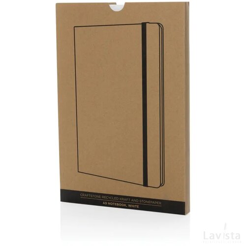Craftstone A5 gerecycled kraft- en steenpapier notitieboek wit