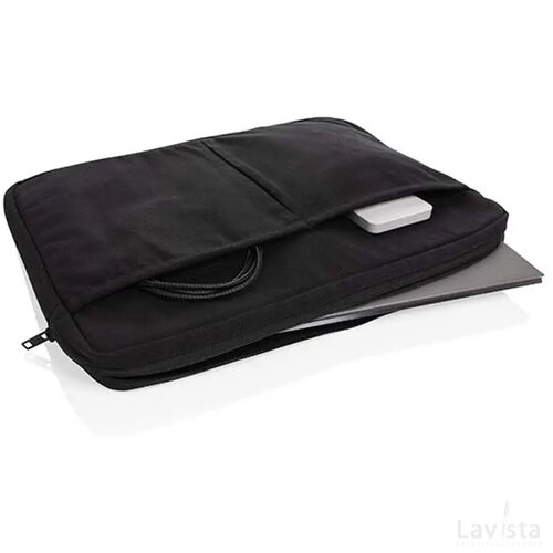 Laluka AWARE™ gerecycled katoenen 15,6 inch laptophoes zwart