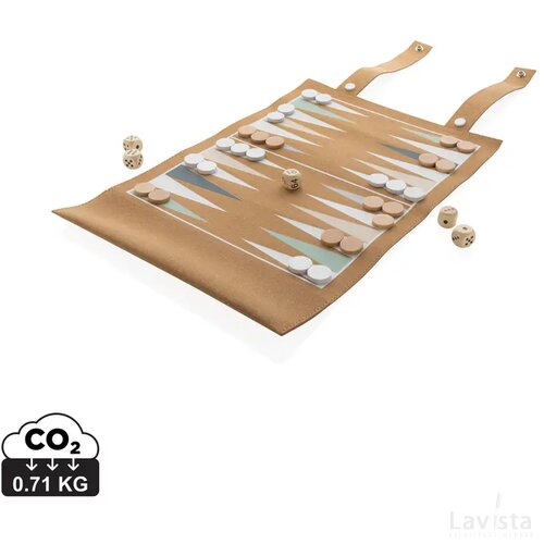 Britton kurk opvouwbare backgammon en damspel set bruin