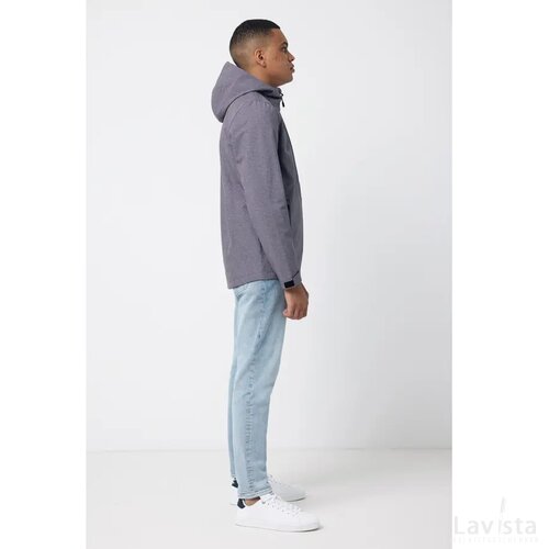 Iqoniq Makalu gerecycled polyester softshell jas vulcano heather grey